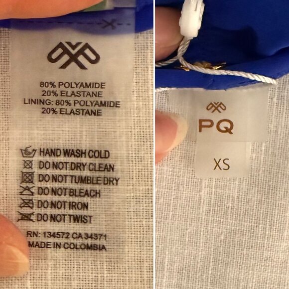 PQ Swim Blue Macramé Tie-Side Bikini Bottoms Size XS Boho Beach Babe Vibes - Picture 7 of 11